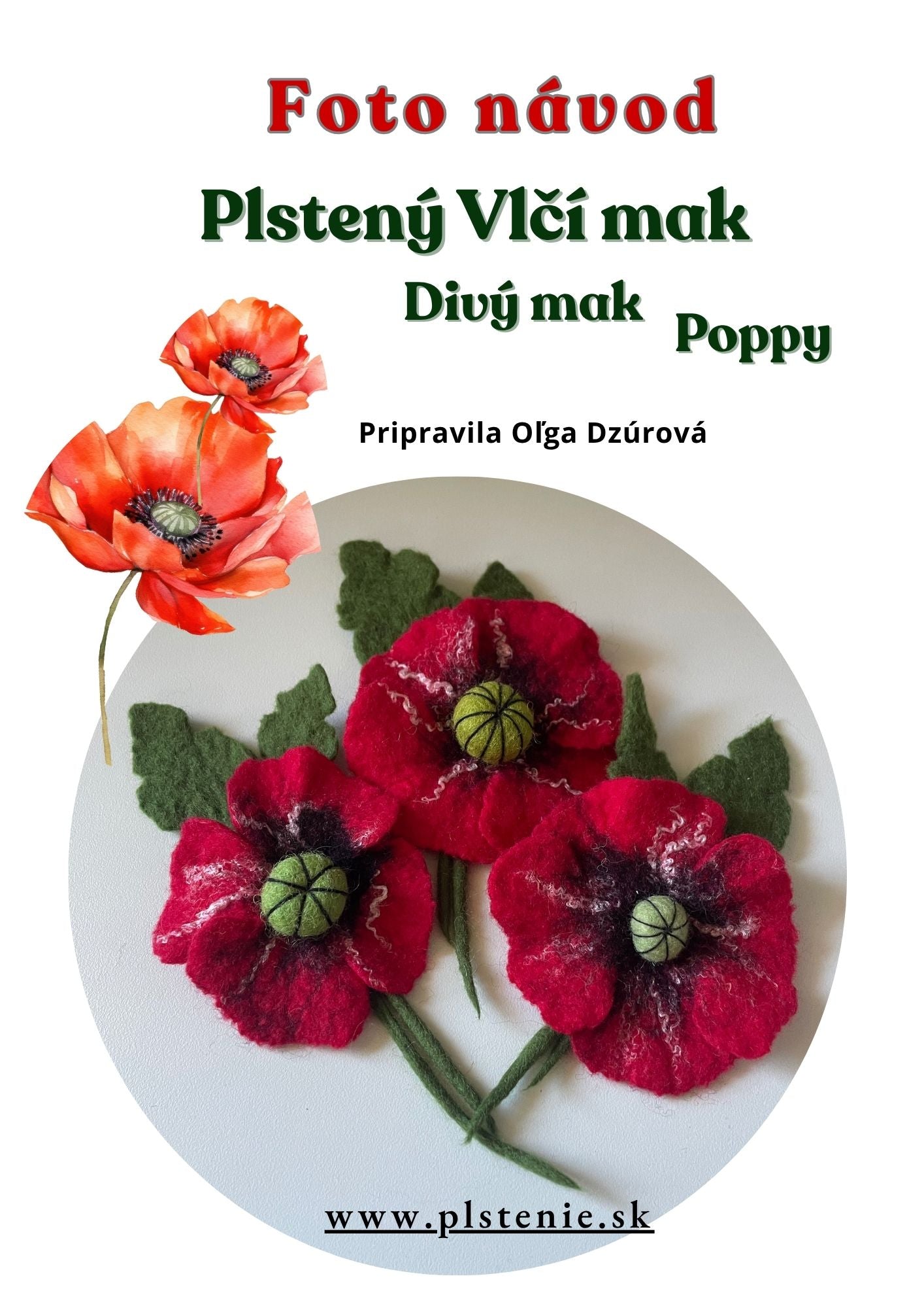 Plstený Divý mak, fotonávod PDF