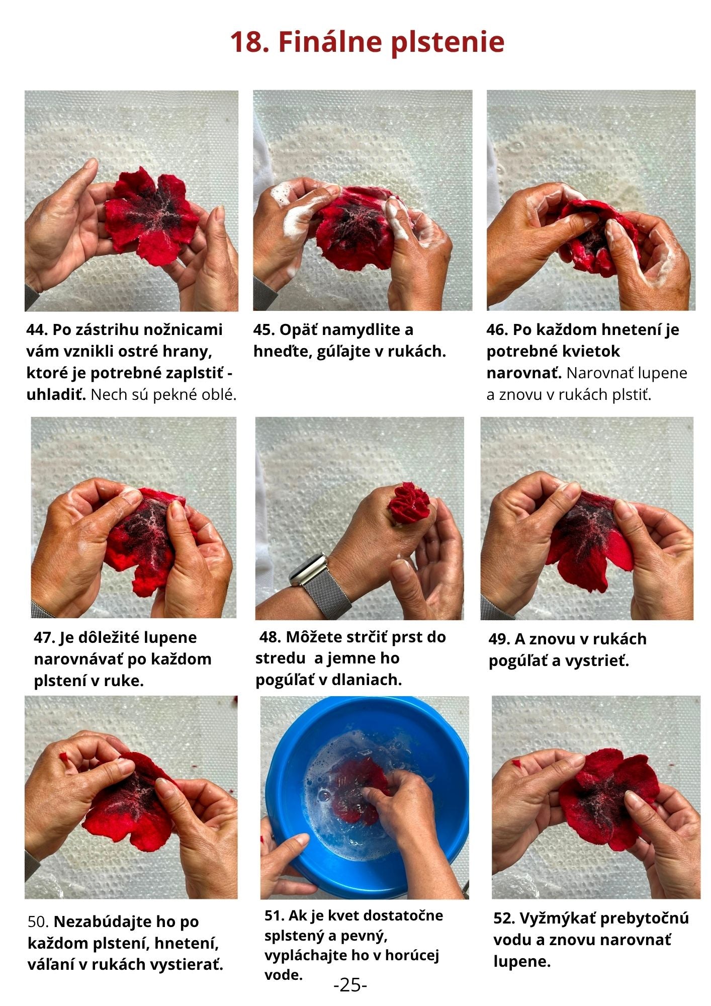 Plstený Divý mak, fotonávod PDF